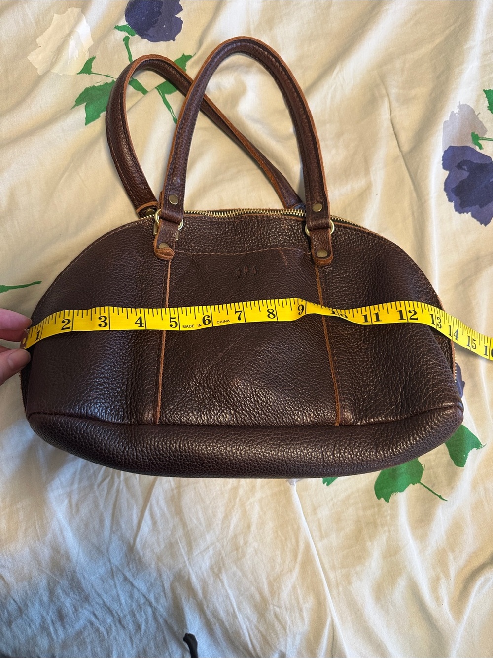 Portland Leather Dark Brown Dome Satchel - Picture 4 of 5